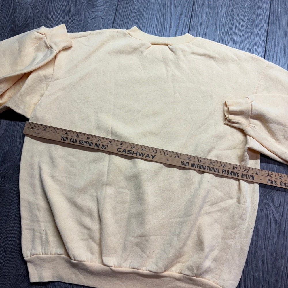 Vintage Carroll Reed Yellow Garden Graphic Sweatshirt 90s Cottagecore Large - Picture 8 of 9